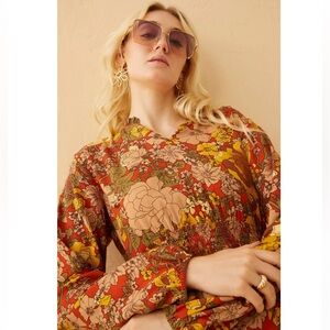 Bohera Floral Long Sleeve Maxi Dress - Brand New - Size LG